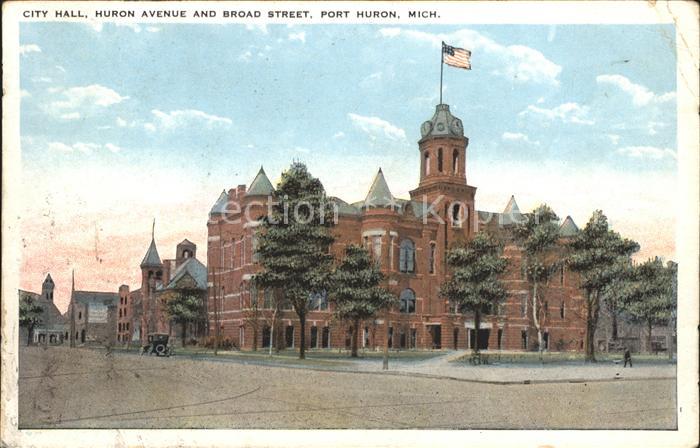 Port Huron City Hall Huron Avenue Broad Street Flag