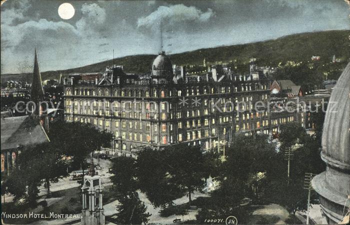 Montreal Quebec Windsor Hotel by night and moonlight
