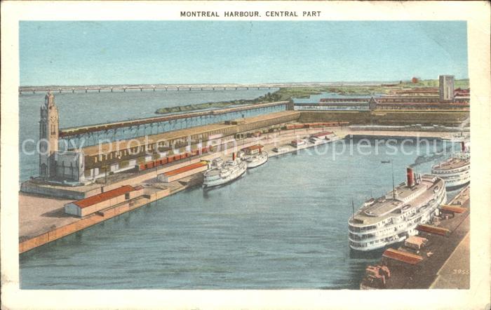 Montreal Quebec Central Part of the Harbour Steamer