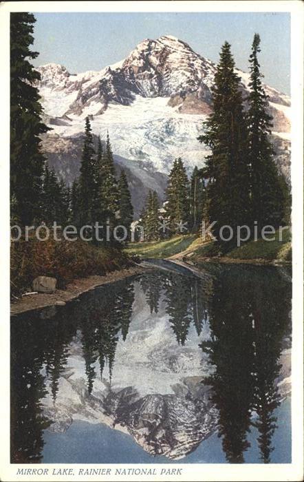 Rainier National Park Mirror Lake Mountains