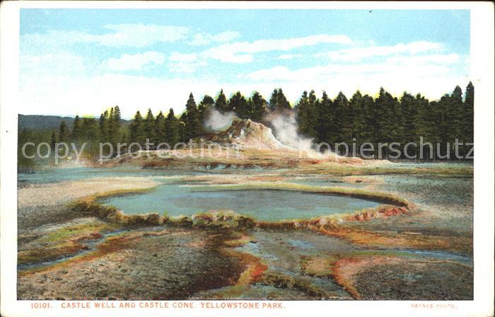 Yellowstone National Park Castle Well and Castle Geyser Cone
