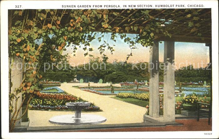 Chicago Illinois Sunken Garden from Pergola Humboldt Park