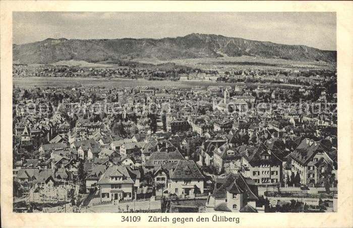 Zuerich gegen uetliberg Fliegeraufnahme