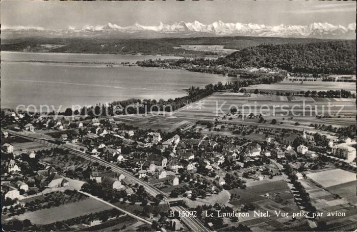 Le Landeron et les Alpes vue aerienne