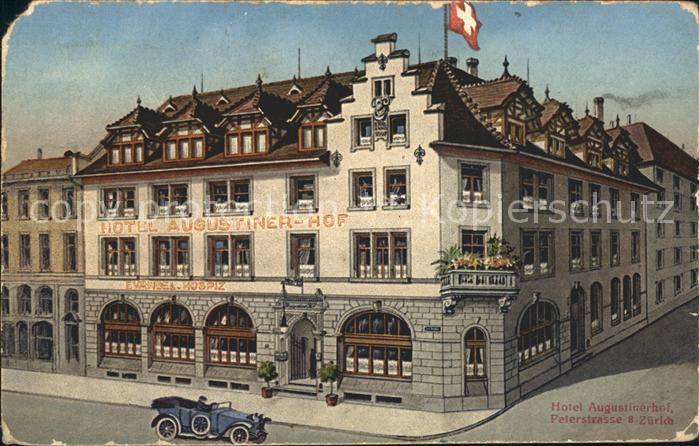 Zuerich Hotel Augustinerhof Schweizer Flagge Automobil
