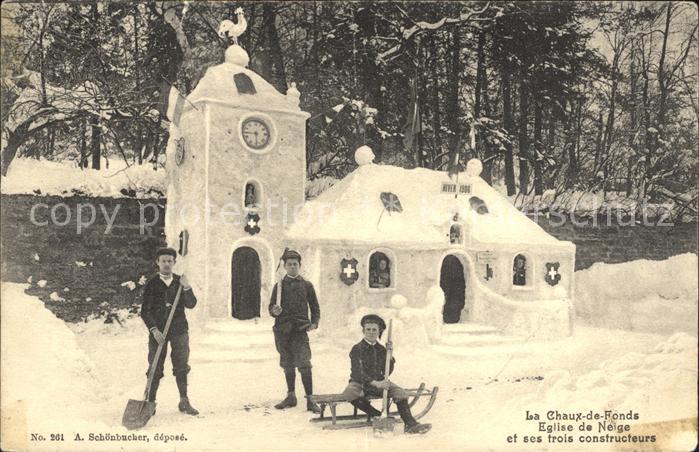 La Chaux-de-Fonds Eglise de Neige et ses trois constructeurs