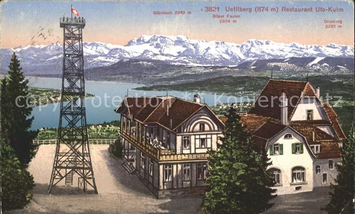Uetliberg Zuerich Restaurant Uto Kulm Aussichtsturm Zuerichsee Alpenpanorama