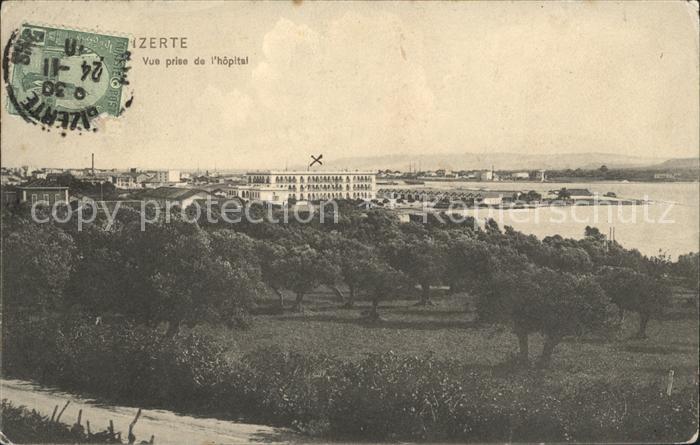 Bizerte Vue panoramique prise de l Hopital Stempel auf AK