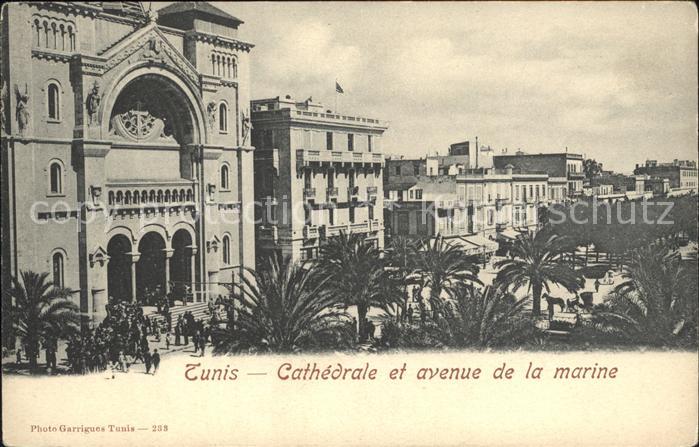 Tunis Cathedrale et Avenue de la marine