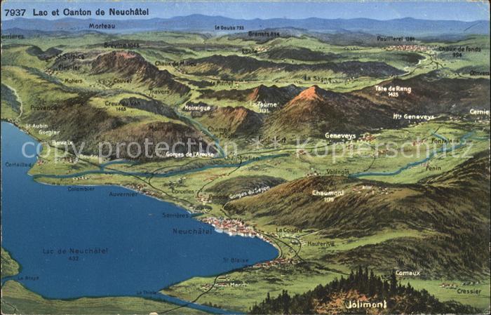 Neuchatel NE Lac et Canton a vol d oiseau