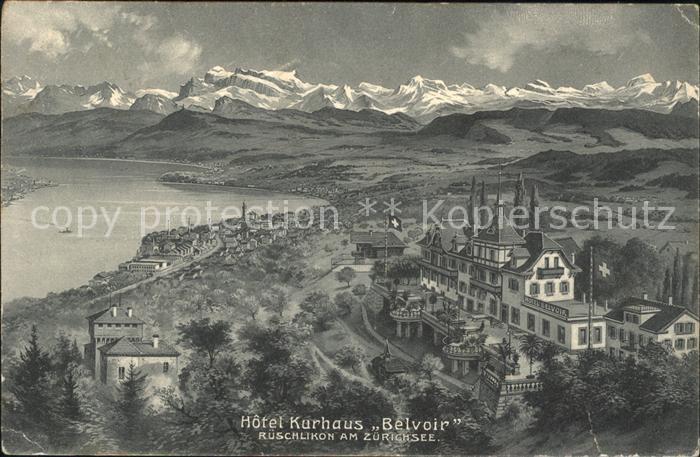 Rueschlikon Hotel Kurhaus Belvoir Zuerichsee Alpenpanorama