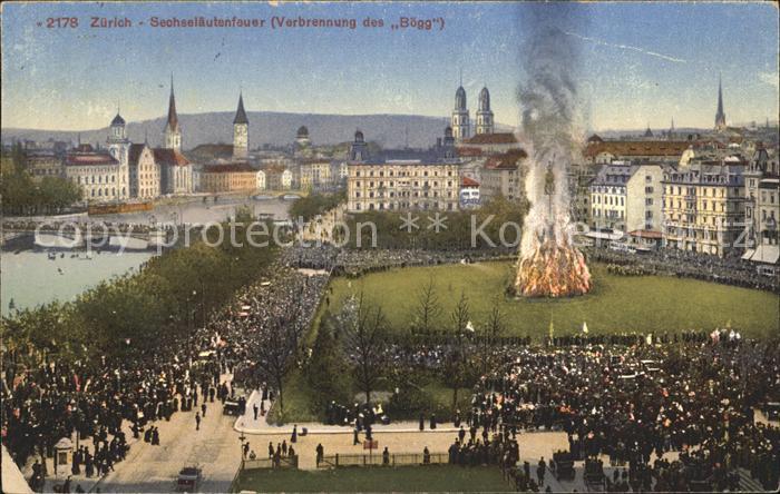 Zuerich Sechselaeutenfeuer Fruehlingsfest