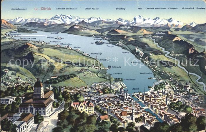 Zuerich und Umgebung aus der Vogelperspektive