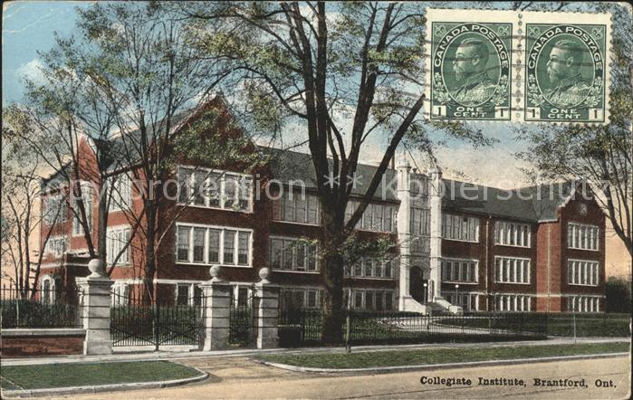 Brantford Collegiate Institute Stempel auf AK