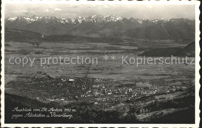 St Anton Arlberg Blick gegen Altstaetten und Vorarlberg Alpenpanorama