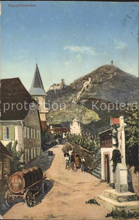 Rappoltsweiler Haut Rhin Elsass Ortspartie Kirche Burg