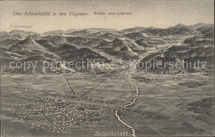Schlettstadt Schlachtfeld in den Vogesen Wellertal Lebertal