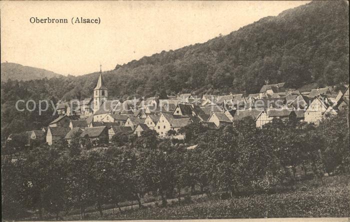 Oberbronn Bas Rhin Elsass Ortsansicht mit Kirche