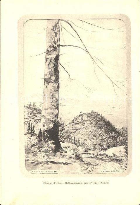 Ottrott Burg Rathsamhausen auf dem Elsberg Kuenstlerkarte