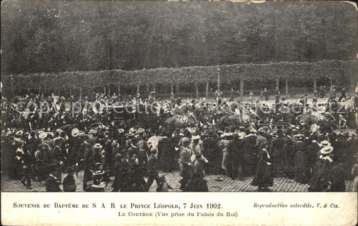 Bruxelles Bruessel Bapteme de SAR Prince Leopold Juin 1902 Cortege Wappen Krone