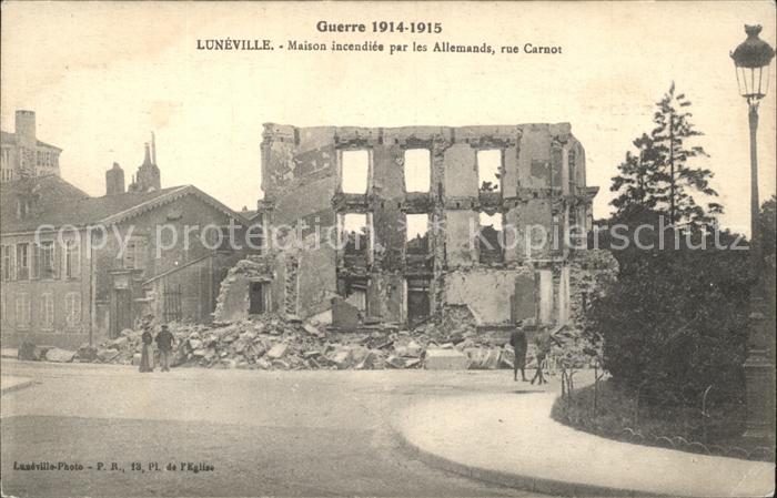 Luneville Ruines Grande Guerre Rue Carnot 1. Welt