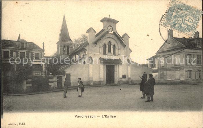 Vaucresson Eglise Stempel auf AK