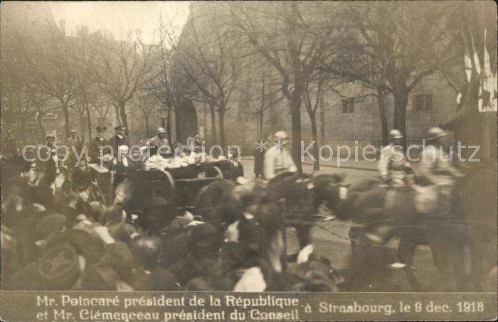 Strasbourg Alsace President Poincare et Clemenceau Kutsche
