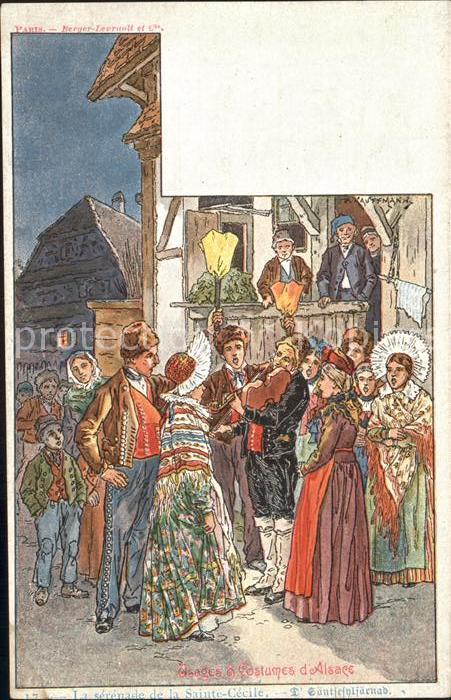 Alsace Elsass Usage et Costumes d Alsace Kuenstlerkarte P. Kauffmann