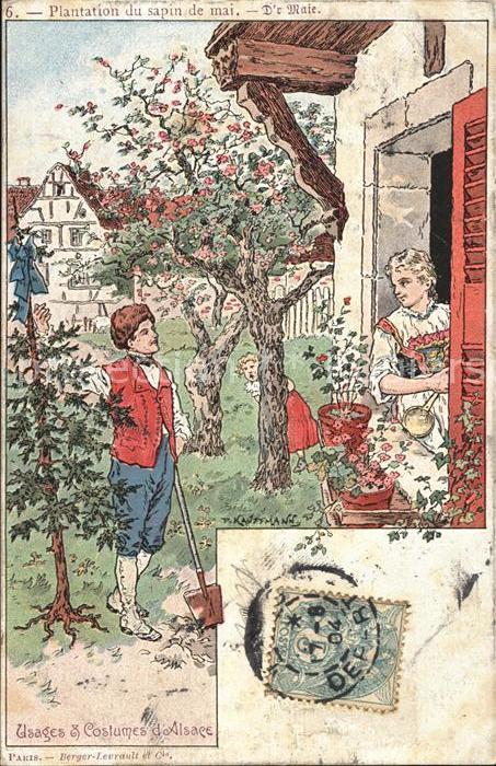 Alsace Elsass Usages et Costumes d Alsace Kuenstlerkarte P. Kauffmann