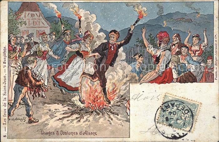 Alsace Elsass Usages et Costumes d Alsace Kuenstlerkarte P. Kauffmann