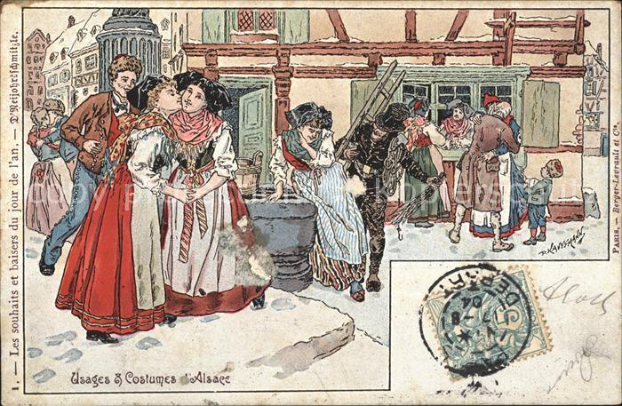 Alsace Elsass Usages et Costumes d Alsace Kuenstlerkarte P. Kauffmann