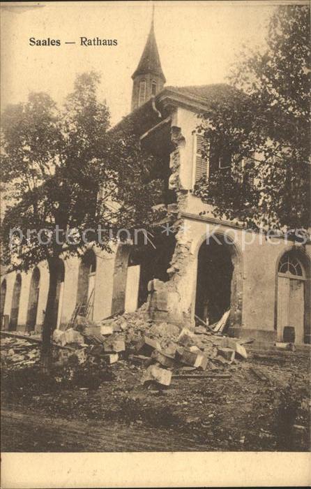 Saales Rathaus Truemmer 1. Weltkrieg
