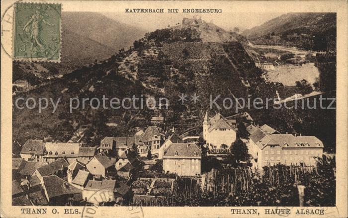 Thann Haut Rhin Elsass Vue generale Kattenbach mit Engelsburg