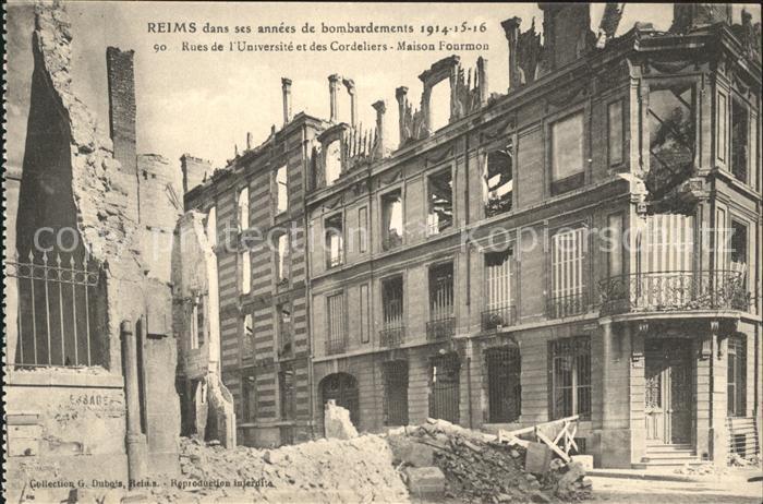 Reims Champagne Ardenne Ruines Grande Guerre 1. Weltkrieg