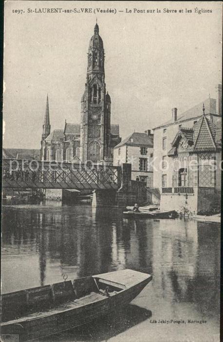 Saint-Laurent-sur-Sevre Pont sur la Sevre et les Eglises