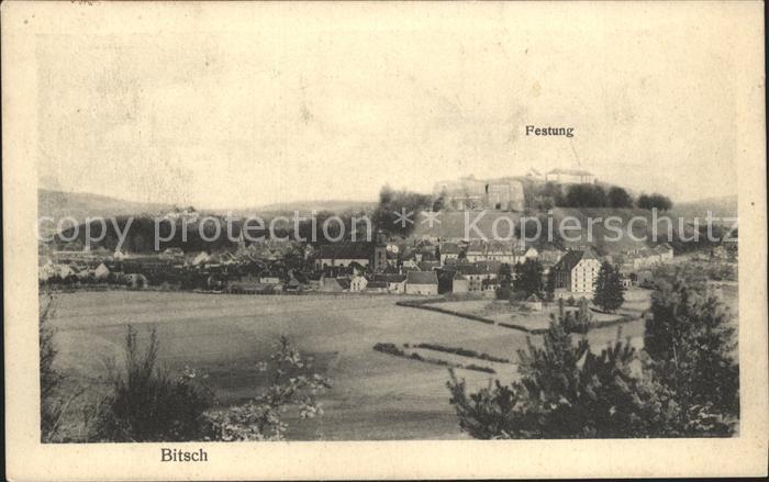 Bitsch Lothringen Panorama mit Festung