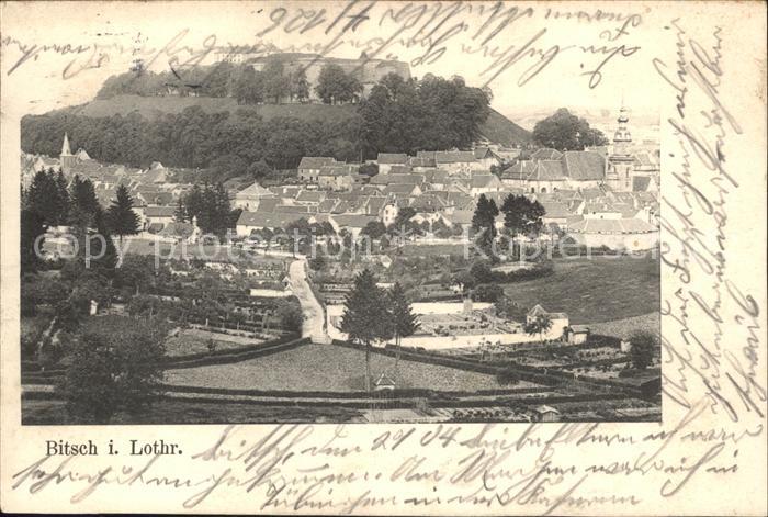 Bitsch Lothringen Teilansicht mit Festung