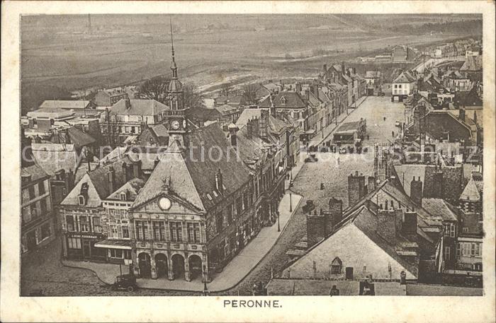 Peronne 80 Somme Blick über die Stadt