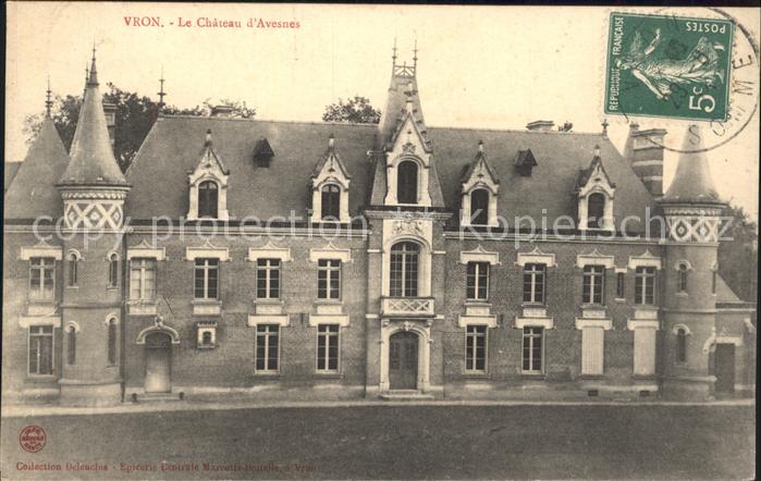 Vron Chateau d Avesnes Stempel auf AK