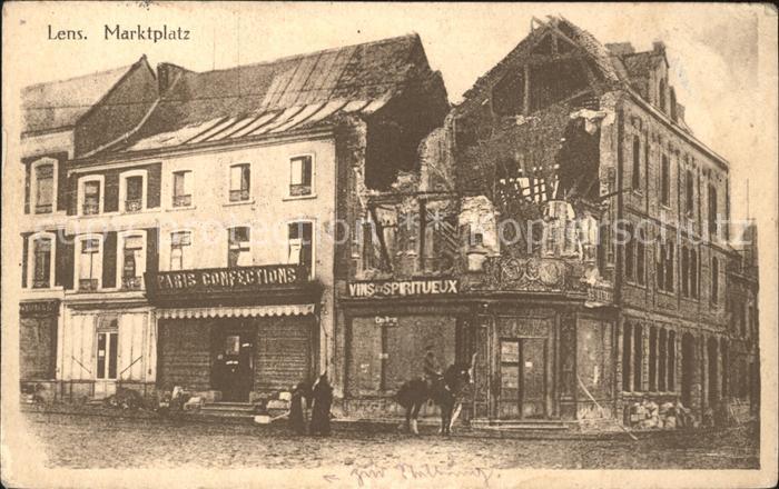 Lens Pas-de-Calais Marktplatz Truemmer 1. Weltkrieg
