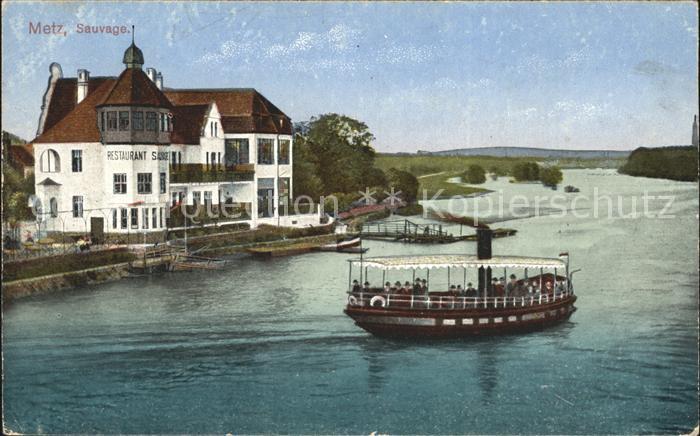 Metz  57 Moselle Restaurant Sauvage Dampfer