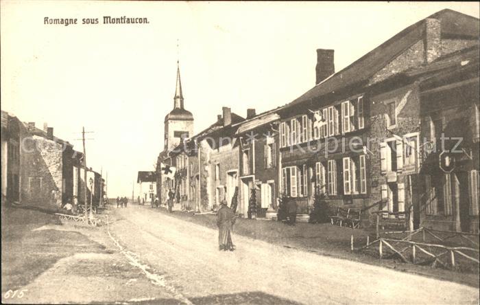 Romagne-sous-Montfaucon Strassenpartie Kirche