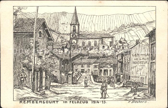 Rembercourt-sur-Mad 54 Meurthe-et-Moselle im Feldzug 1914-15 Kuenstlerkarte F. B