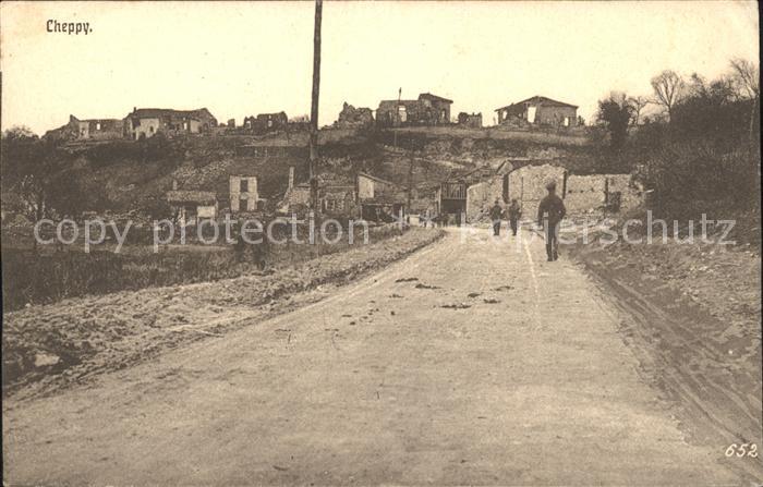 Cheppy Teilansicht Ruinen 1. Weltkrieg