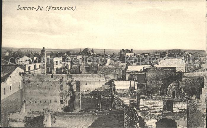 Somme-Py-Tahure Stadtbild in den Kriegsjahren 1. Weltkrieg