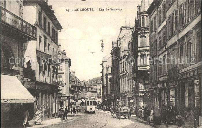 Mulhouse Muehlhausen Rue du Sauvage Tram