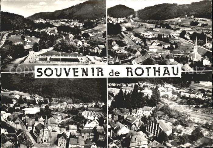 Rothau Bas-Rhin Piscine Stade Claquette Centre Temple vues aeriennes