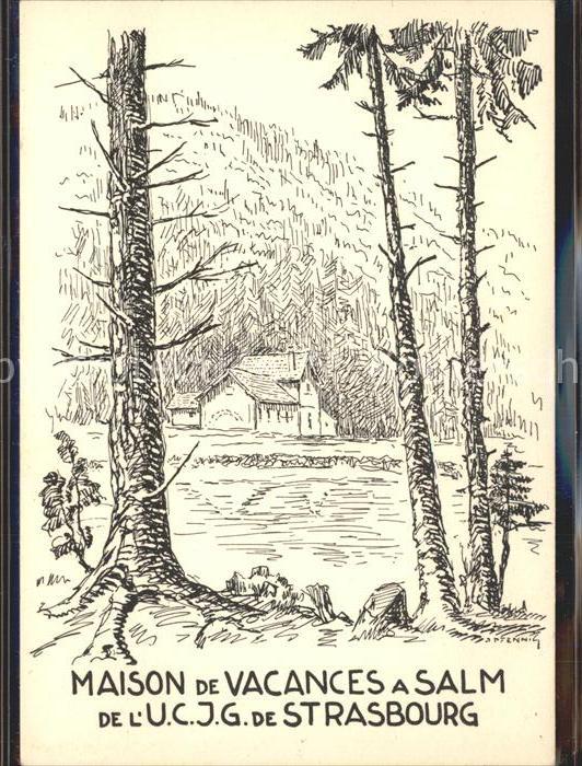 Salm Schirmeck Maison de Vacances Zeichnung Kuenstlerkarte