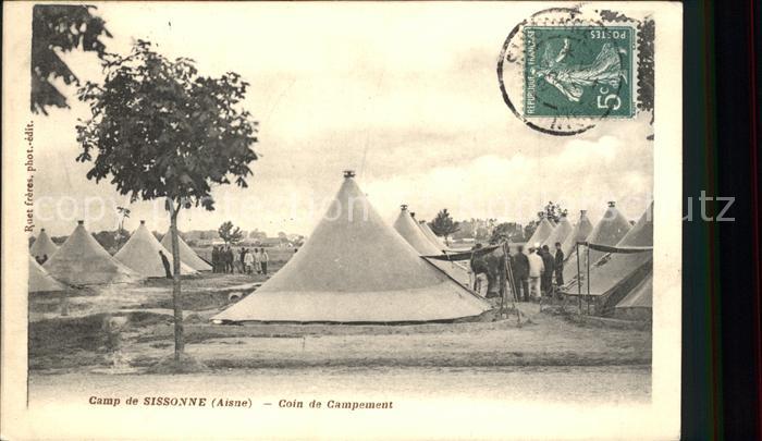 Sissonne Aisne Camp Stempel auf AK