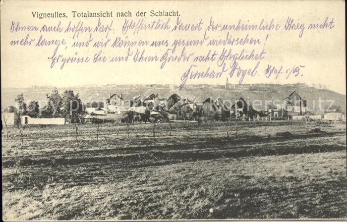Vigneulles Totalansicht nach der Schlacht 1. Weltk